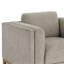 Détails par Becki Owens, chaise en tissu Renee avec base en bois, gris