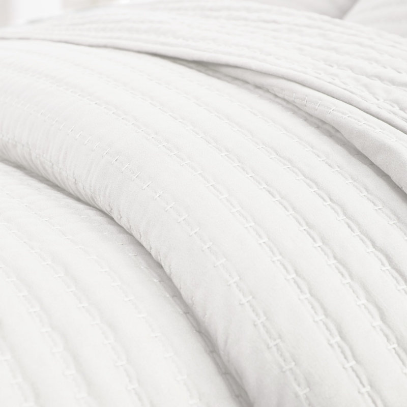 Greenland Home Fashions Vineyard White 3-Piece King Size Quilt Set 105x95 + 20x36 (2), King Quilt + 2 King Shams