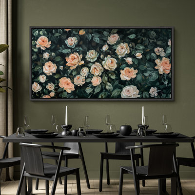 Fleurs roses - Impression sur toile encadrée surdimensionnée