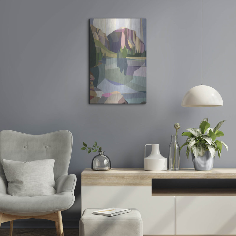  «El Capitan And The Merced River» par Melba Browne, art mural en métal, 16 po x 24 po, H 24 po x l 16 po
