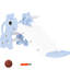Glissade en forme de girafe, 3 marches pour une ascension sécuritaire, cerceau, polypropylène, espacement antidérapant, rampes latérales, 1 an, bleu/blanc, facile à nettoyer, installation facile, glissade en forme de girafe, aire de jeux autoportante.-136315196