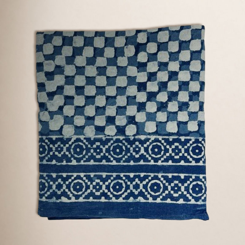 Indigo Check Tablecloth, Blue Checkered