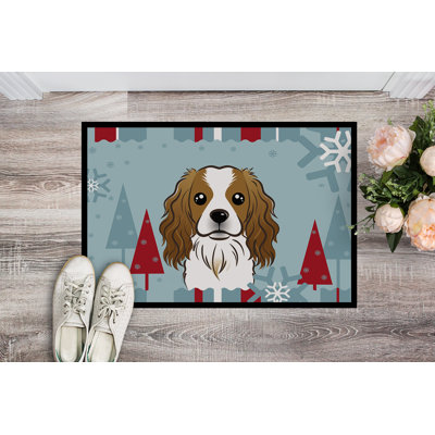 Paillasson d’extérieur antidérapant de l’épagneul pallium Winter