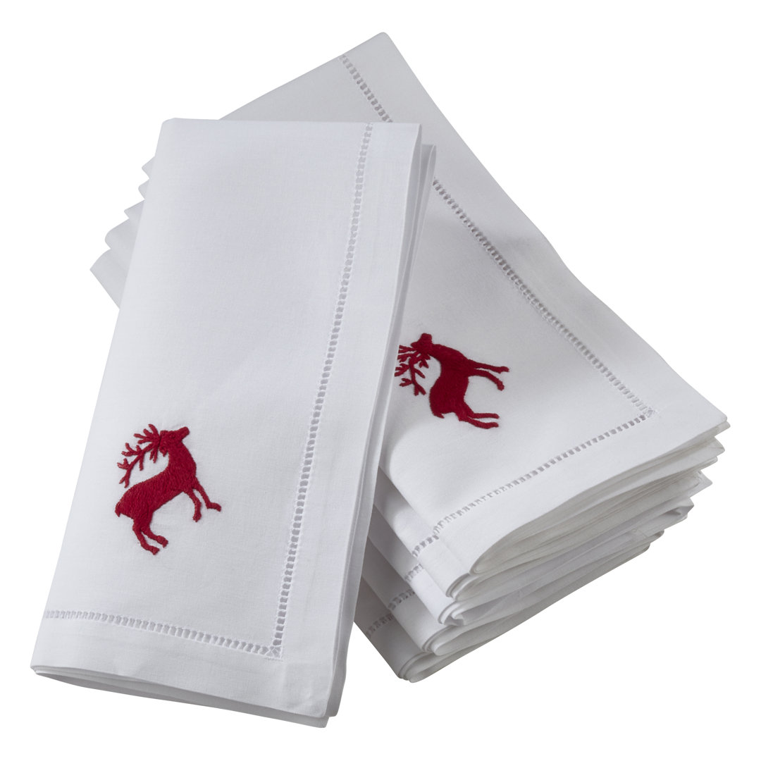 Saldivar Cotton Embroidered Square Napkin (Set of 6) The Holiday Aisle®