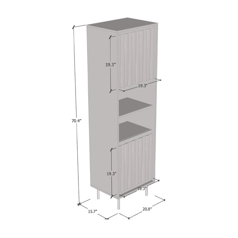 Swing 20.8" Bookcase with Matte Finish