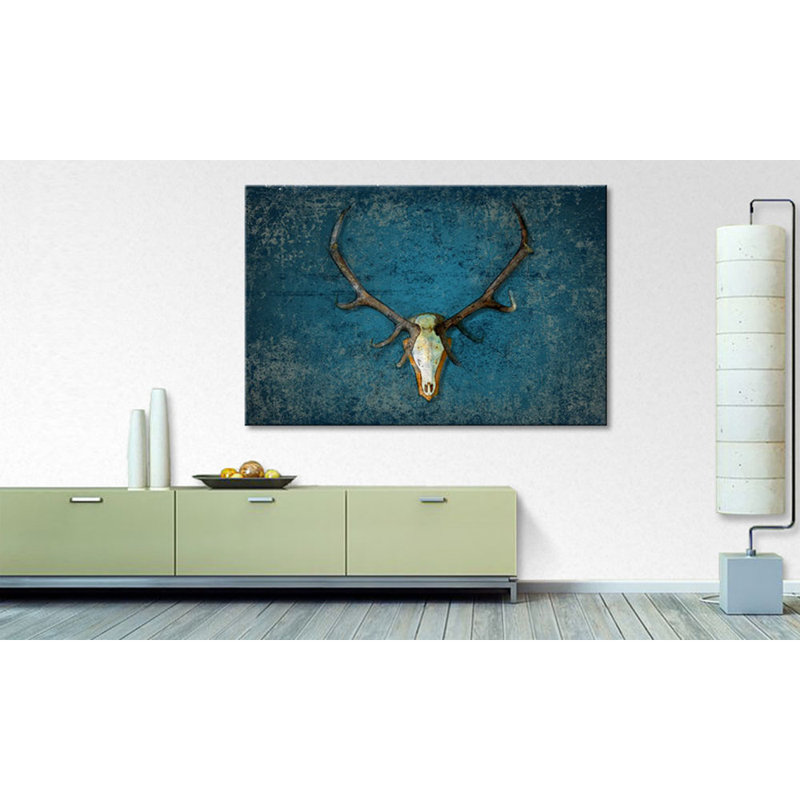 Deer Head - Wrapped Canvas Print, 80cm H x 100cm W, 100% cotton canvas