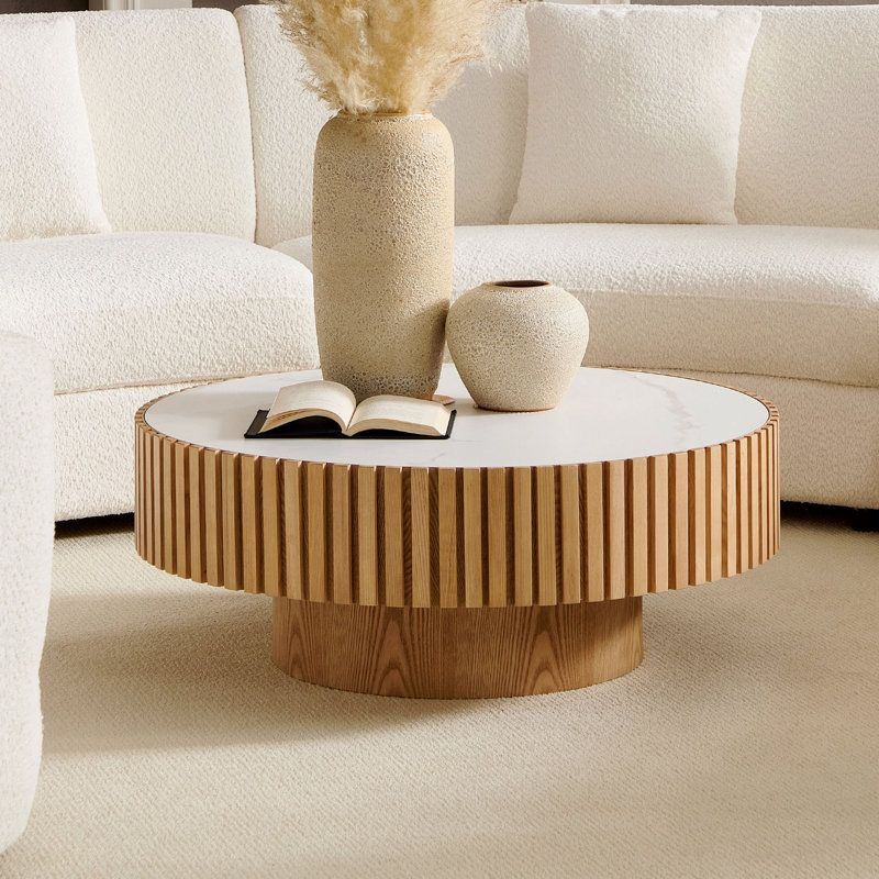 Table basse Nesting, Brun, Blanc