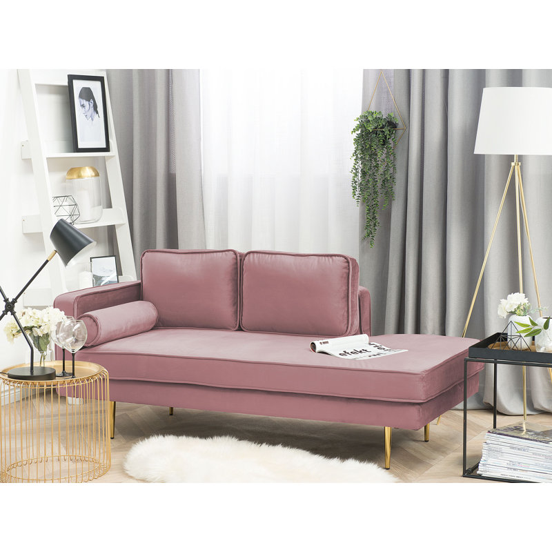 Kitchen Velvet Chaise Lounge, Left