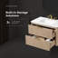 OVE Decors Amara 36 In. Single Sink Floating Sahara Birch Bathroom Vanity With White Engineered Stone Top And Brushed Gold Hardware
