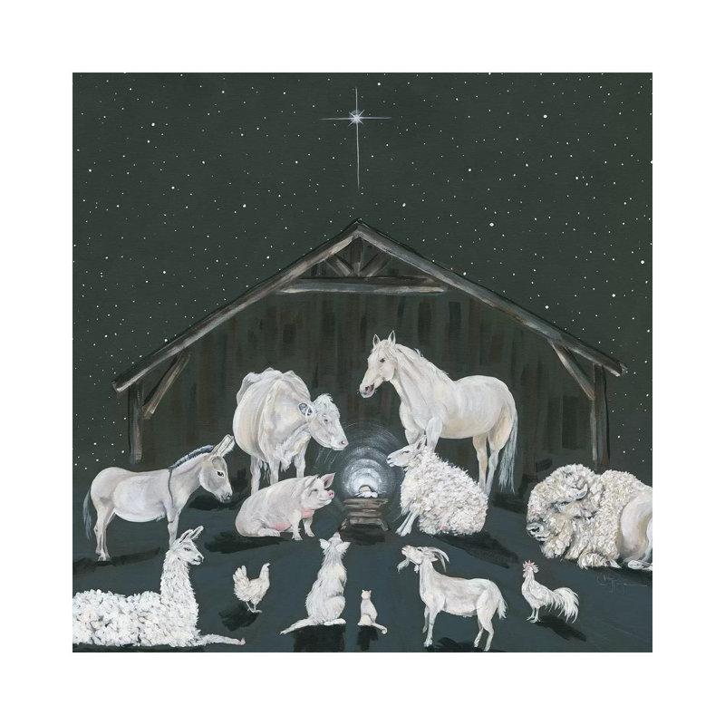 Animal Nativity Scene - Wrapped Canvas Print, 66.04 cm H x 66.04 cm W x 1.91 cm D