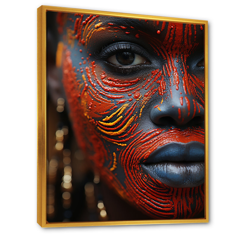 «African Masai Woman», impression sur toile, Silver Picture Framed, H 40 po x l 30 po