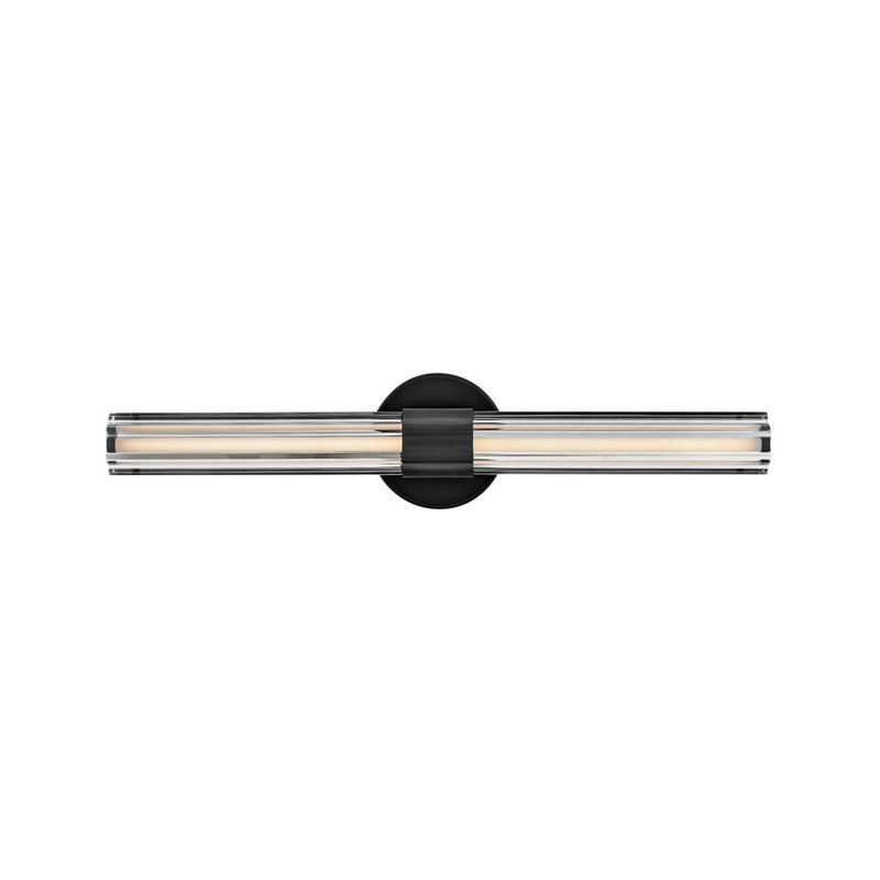 Georgette Integrated LED Bath Vanity w/ Clear Fluted Crystal Shade, Textured Black Oxide