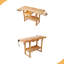Établi en bois de 55 po, banc de travail du bois robuste avec poignée réglable, banc de travail de table avec capacité de charge de 300 lb avec rangement pour garage, atelier et rangement