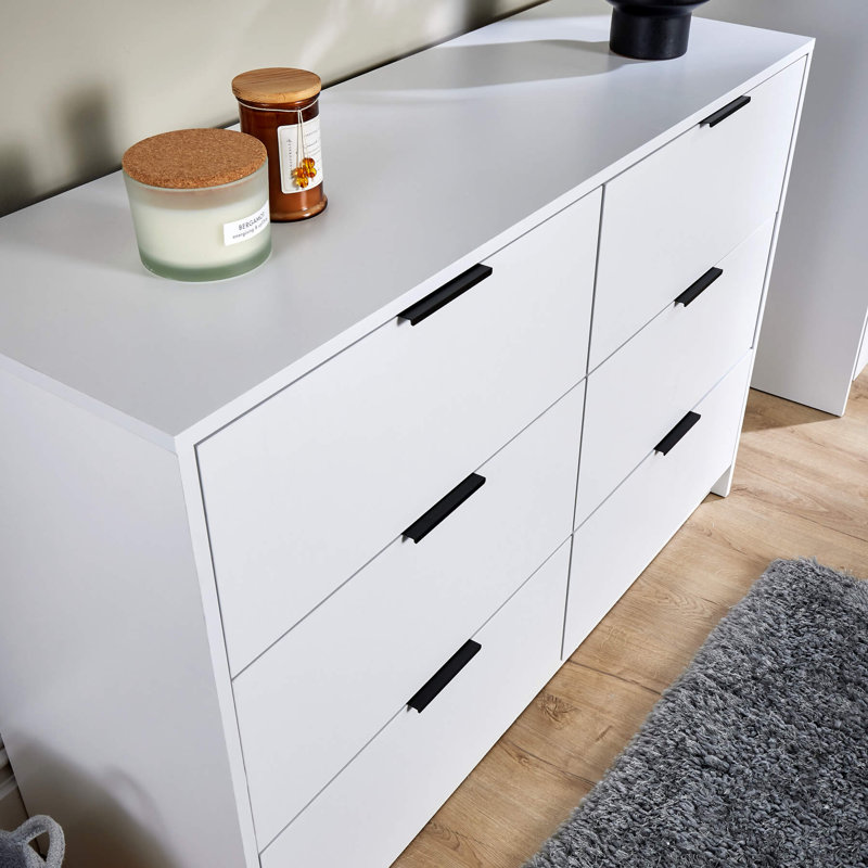 Phoenix 6 Drawer Chest Bedroom Storage Unit, White