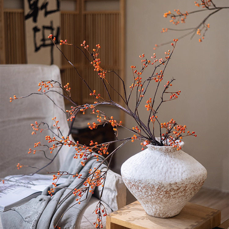 Rustic Berries on Tall Branch, Red