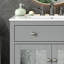 Meuble-lavabo de salle de bain avec lavabo en céramique, tablette réglable et plateau basculant-170211246