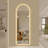65" X 21" LED Full Length Wall Mirror, Symmetrical Arch Design With Frosted Glass Border, Dimmable 3 Color Temperature Lighting, Copper-Free Silver Glass, Hardwired Or Plug-In