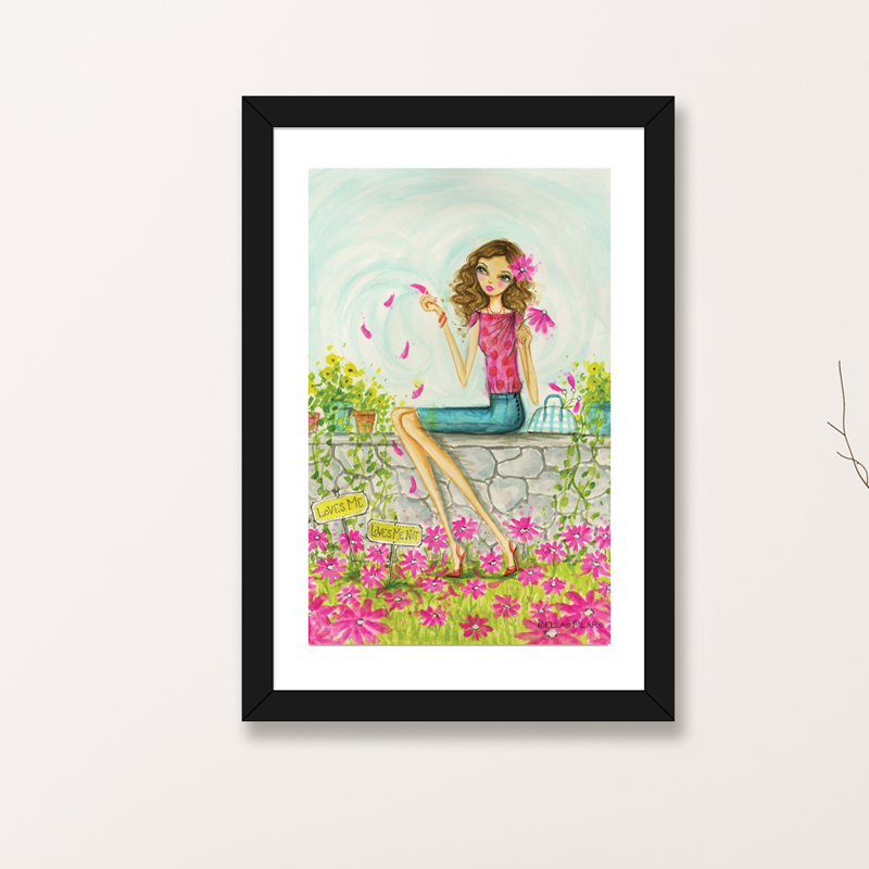 Printemps à Summerside # 4, art, Papier avec cadre noir, H 24 po x l 16 po x P 1 po