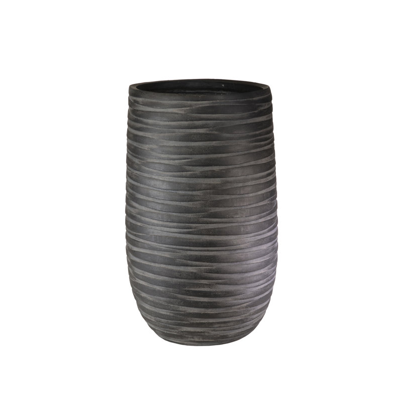 Row Handmade Pot Planter, Black, 45cm H x 27cm W x 27cm D