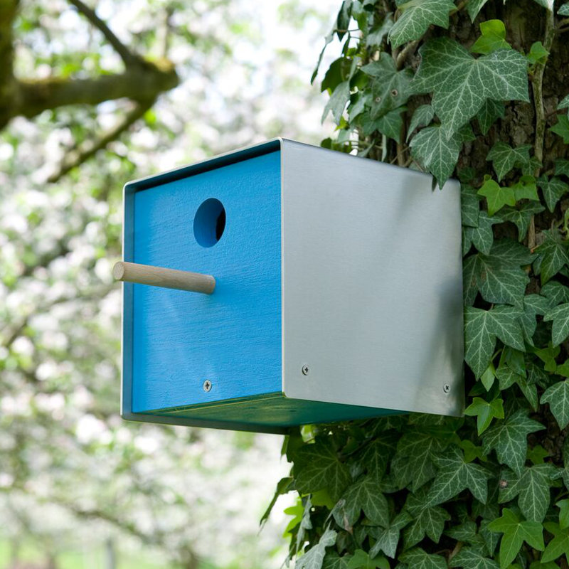Nesting Box Mounted Birdhouse, Blue