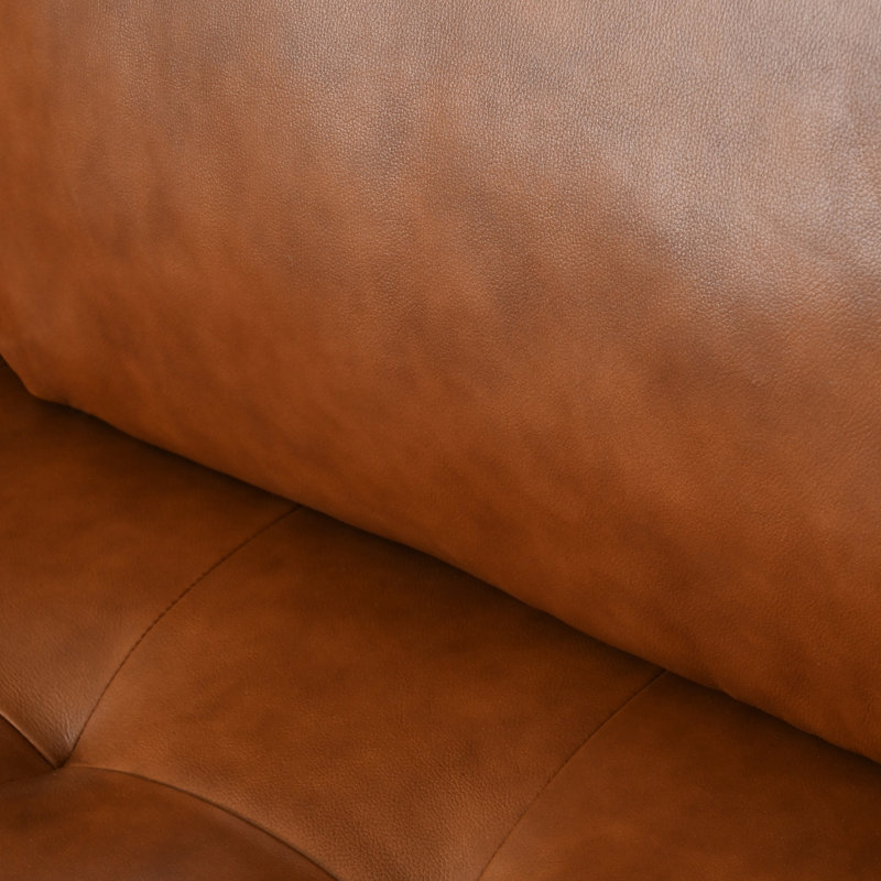 Rumsey Upholstered 81'' Sofa, Camel Top Grain Leather