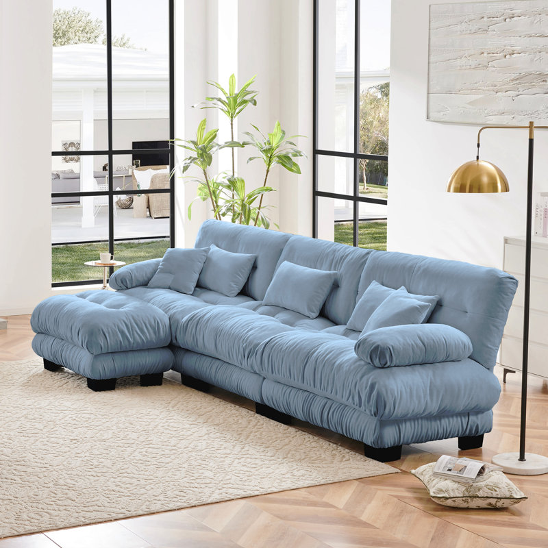 Canapé modulaire Luxury Luxury, Chenille bleu