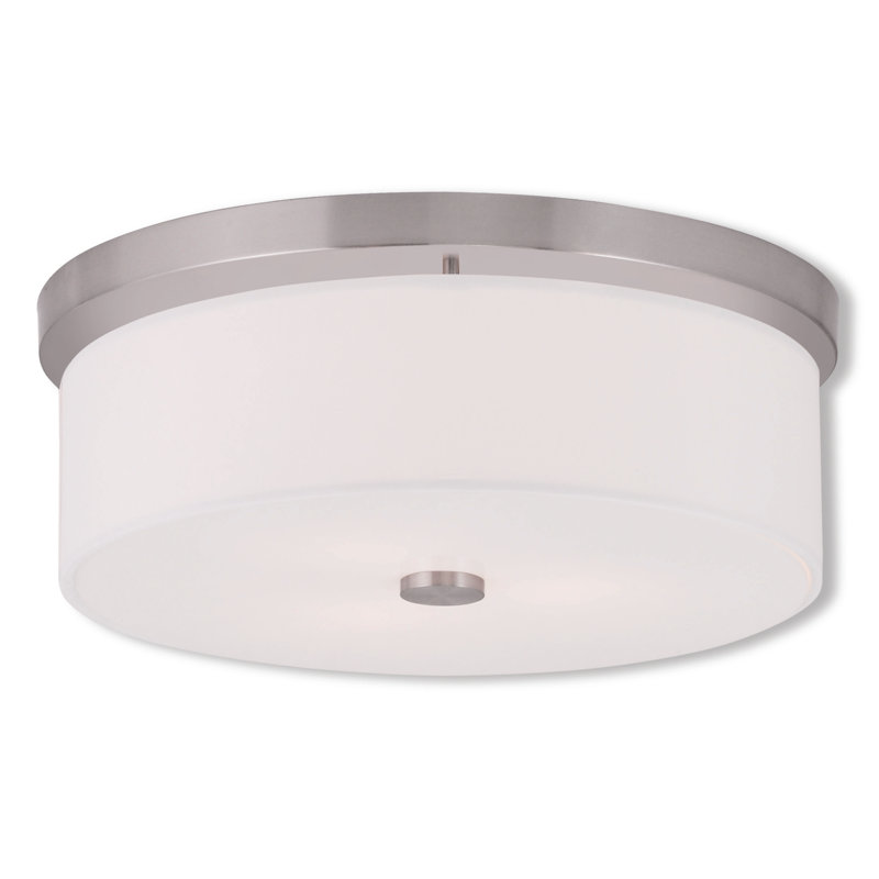 Flaire Fabric Flush Mount, Brushed Nickel