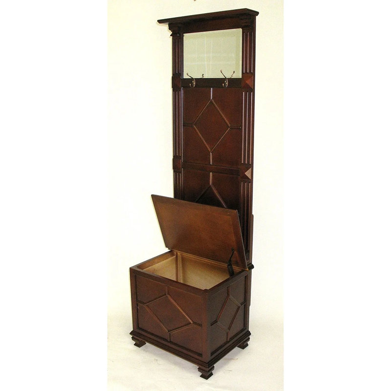 Koball Hall Tree 16'' Wide with Bench, Brown