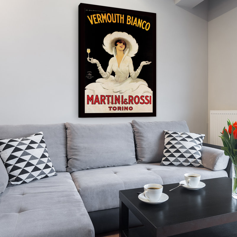 « vermouth bianco martini vincent », reproduction sur toile tendue encadrée, H 47 po x l 35 po x P 2 po