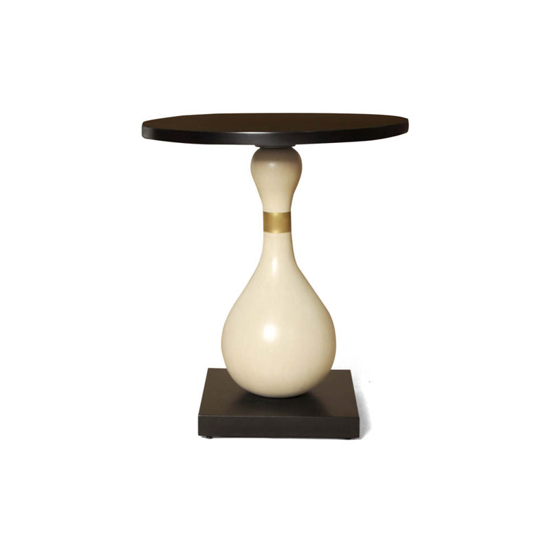 Anaan Block End Table, Black, Cream