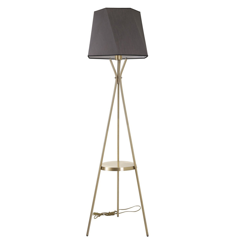 Breigha 165cm Tray Table Floor Lamp, Grey