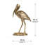 Figurine grue en or 15,9 po, statue d'oiseau debout élégante avec base texturée, sculpture décorative pour le salon, la chambre à coucher et le vestibule