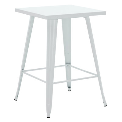 Modern Rectangular Dining Table with Powder-Coated Metal Frame and Support Bars
