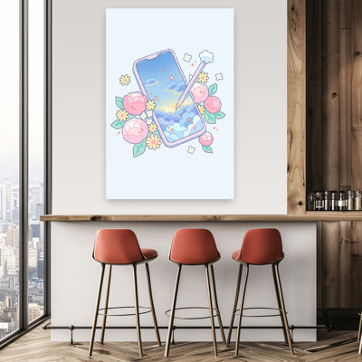 Reproduction d'art mural rêveur serein fantaisiste pivoine printemps été
