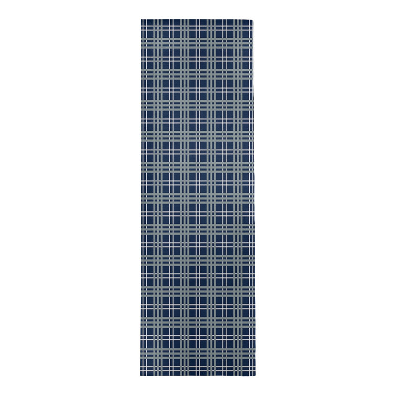 Tapis à carreaux bleu, Tapis de couloir 2 pi 6 po x 8 pi