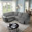 Large Power Recliner Corner Sectional Reclining Sofa With USB Ports-93840113