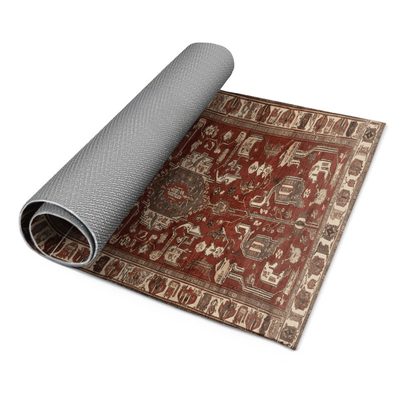 Tapis d'intérieur et d'extérieur brun Persian, Rectangulaire 3 pi x 5 pi