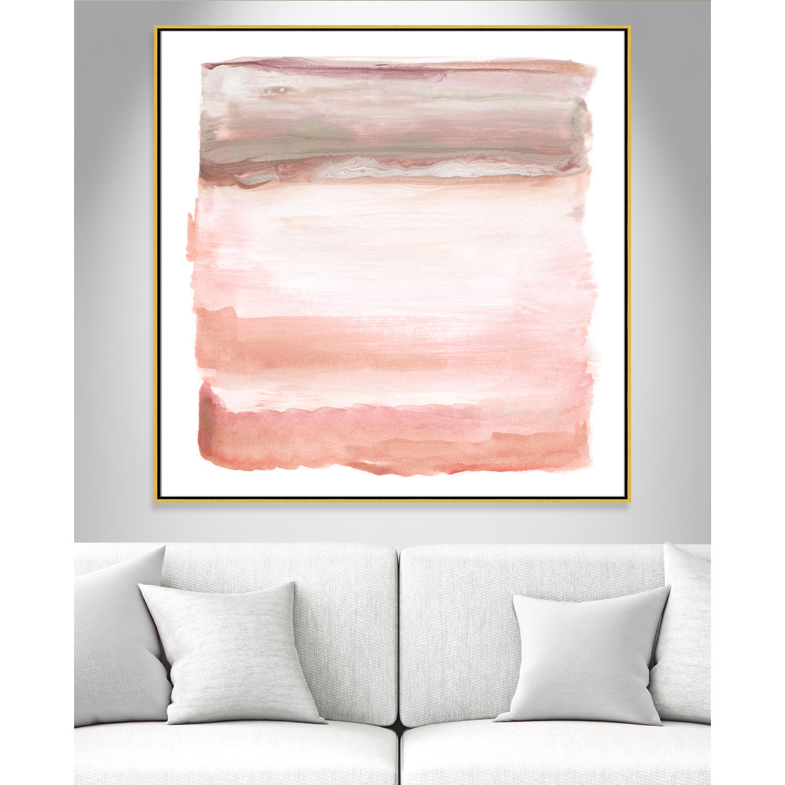 Boho Sky I by Nan- Floater Frame Print on Canvas, 46.5" H x 46.5" W x 2" D, Gold