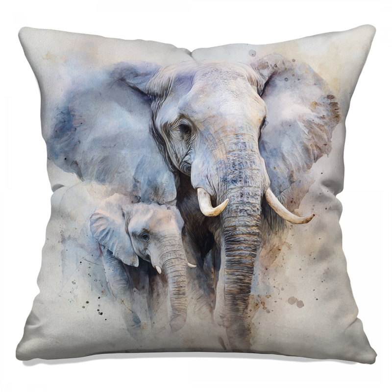 Coussin Elephant, 16 po x 16 po