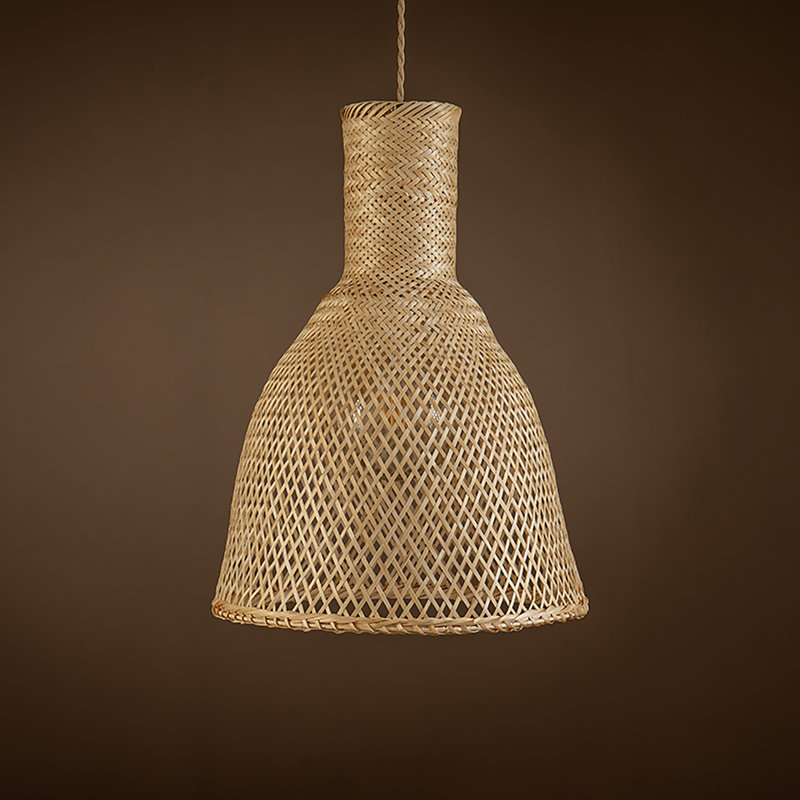 Luminaire suspendu en rotin naturel Wabi-Sabi à 1 lumière Allman