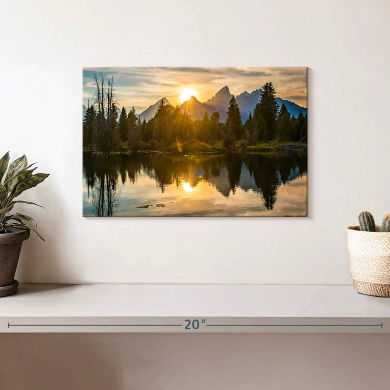 " Grand Teton Dramatic Sunset ", 8" H x 12" W x 1" D