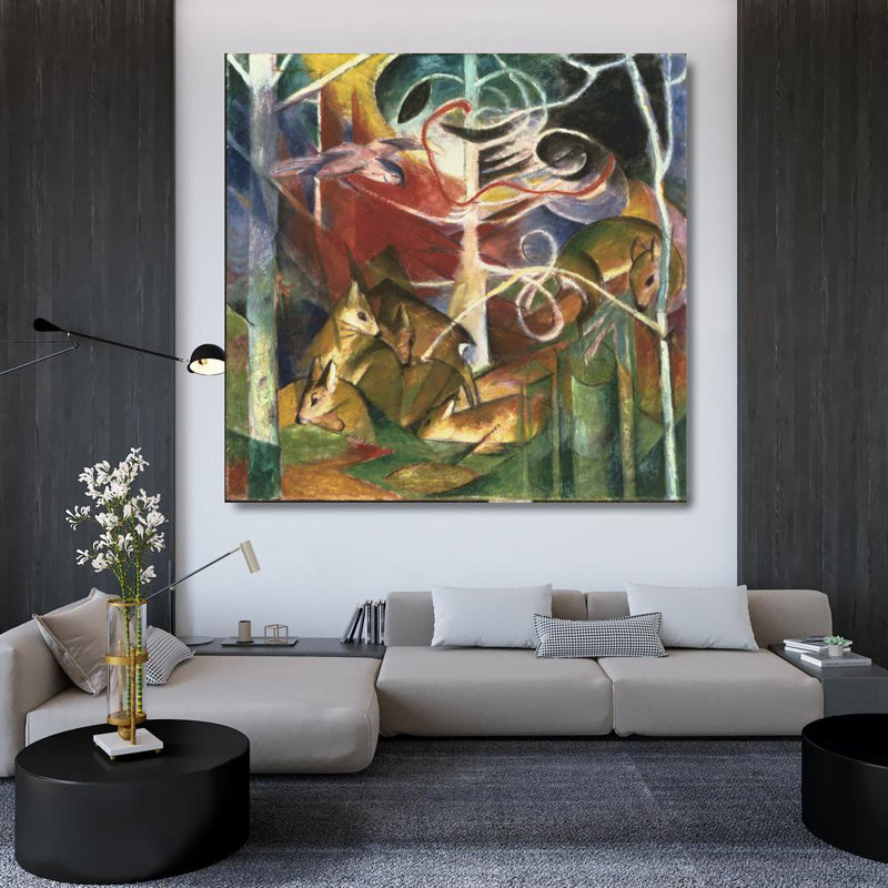 Deer in the Forest, 36'' H x 37'' W