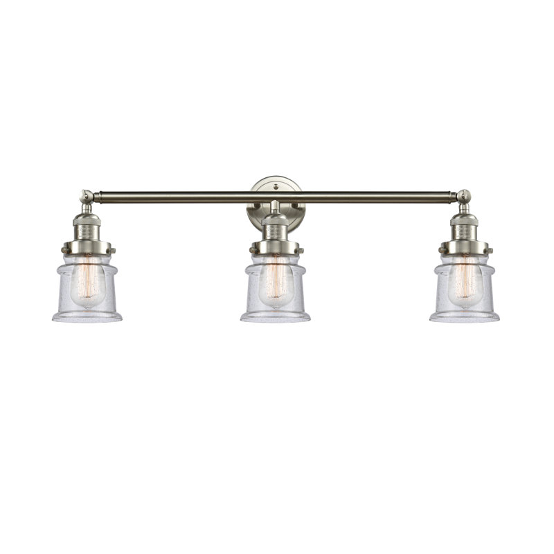 Éclairage pour meuble-lavabo à 3 lumières à intensité variable Alvi, Grainé, Nickel satiné brossé