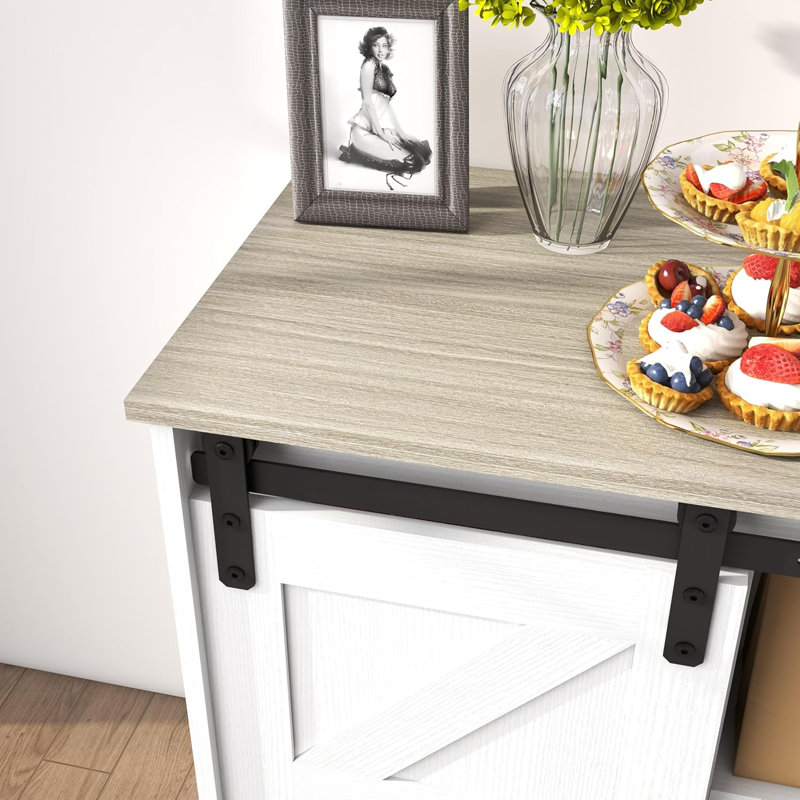 Sideboard, White cabinet+gray desktop