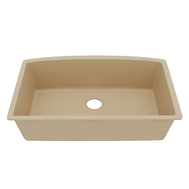 Karran Undermount Quartz Composite 32'' X 19-1/2'' Single Bowl Kitchen Sink, Bisque