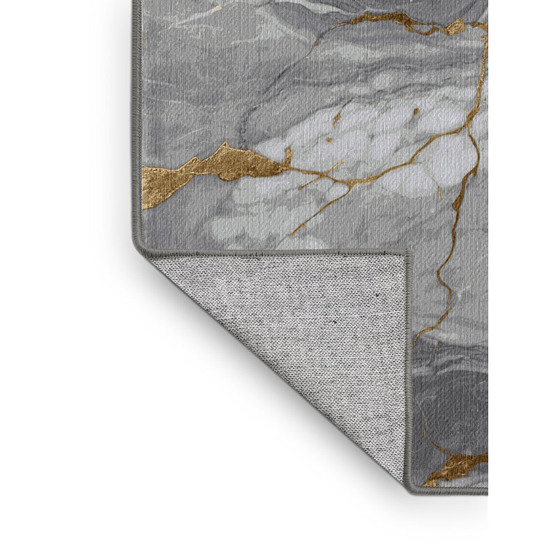 Tapis gris lavable à la machine, Rectangle 4 pi x 6 pi