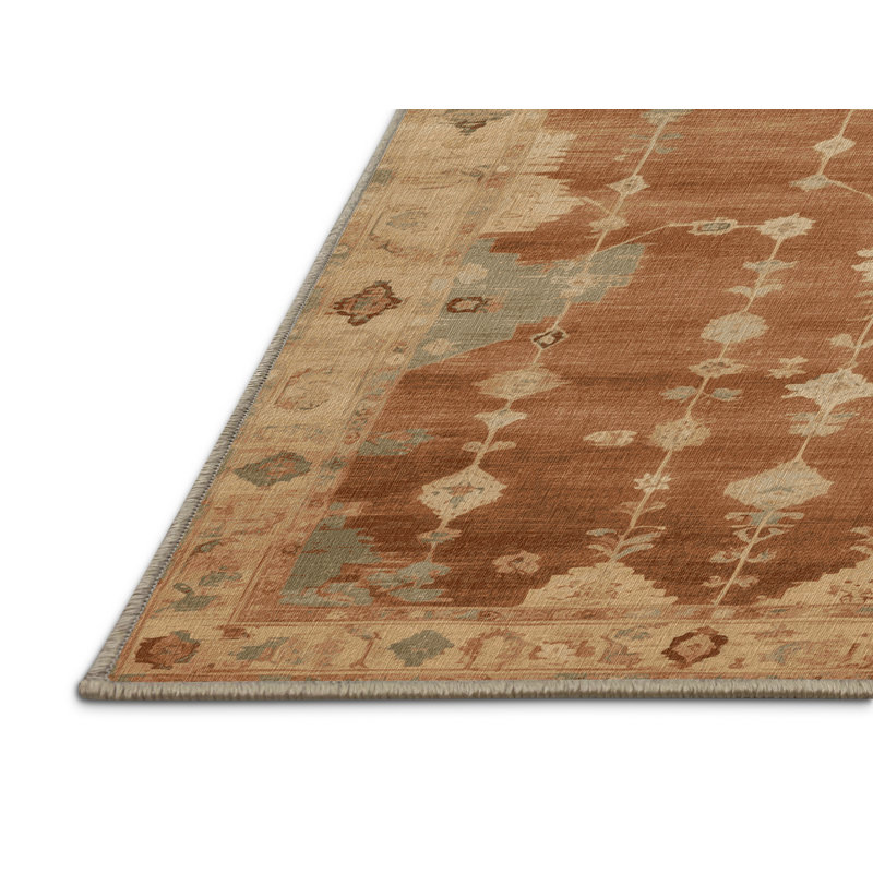 Tapis brun lavable à la machine, Carré 8 pi