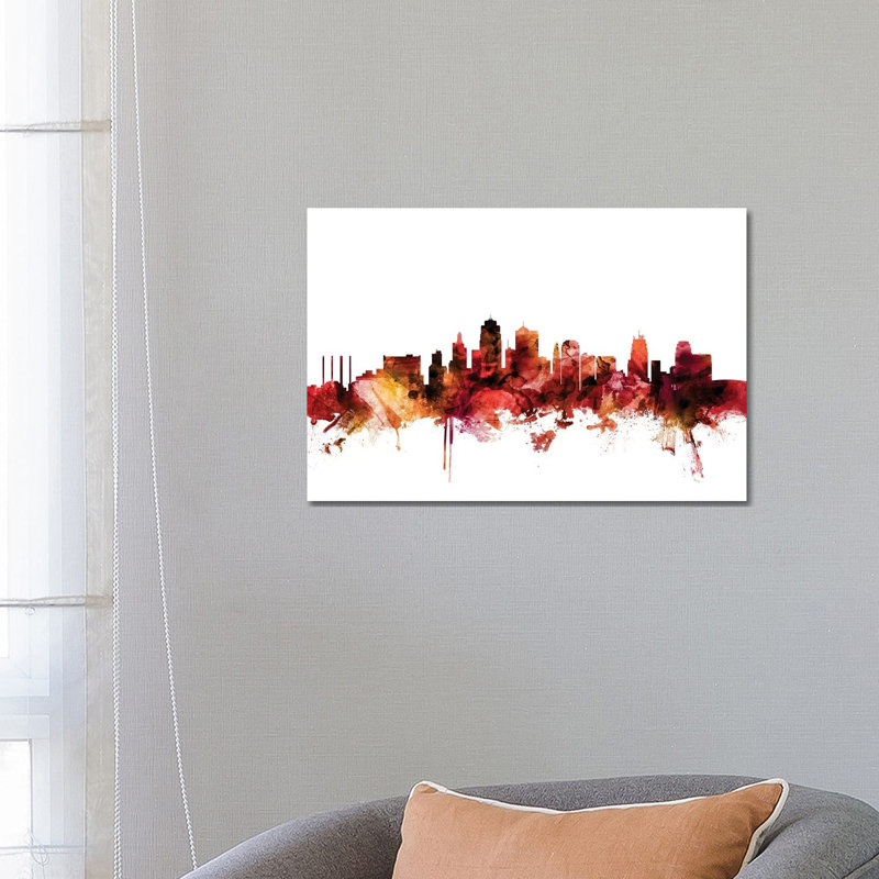 Kansas City, Missouri Skyline by Michael Tompsett - 1 Piece Wrapped Canvas Wall Art, 66.04 cm H x 45.72 cm W x 3.175 cm D