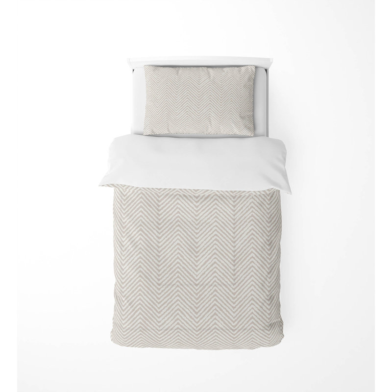 Ensemble d'édredon léger à chevrons, Taupe