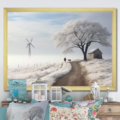 Éoliennes, paysage d'hiver